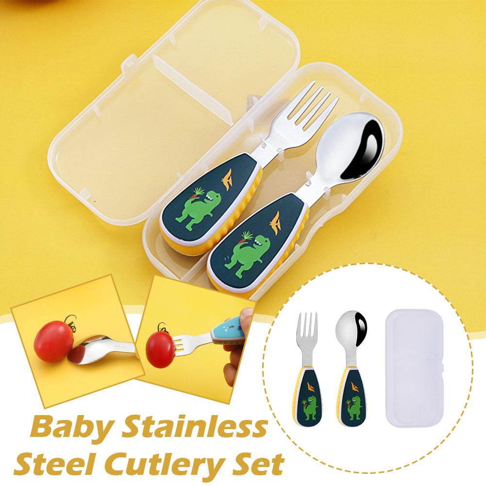 Baby Food Knife Set - 2pcs 귀여운 식기 음식 훈련 숟가락