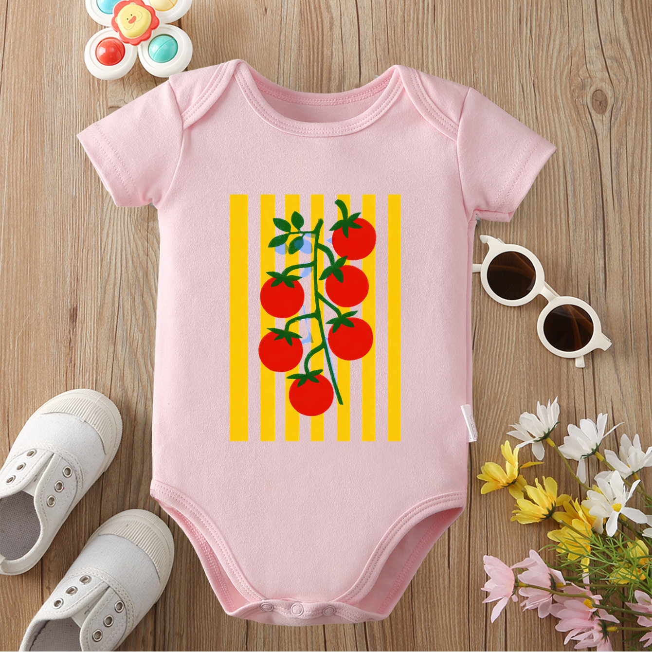 Baby Food Intake - 순면 원지 여름 햇빛을 즐겨요 프린트
