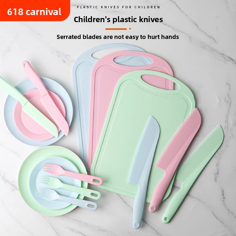 Baby Food Knife Set - 과일을 자르기 위한 미끄럼 방지 플라스틱