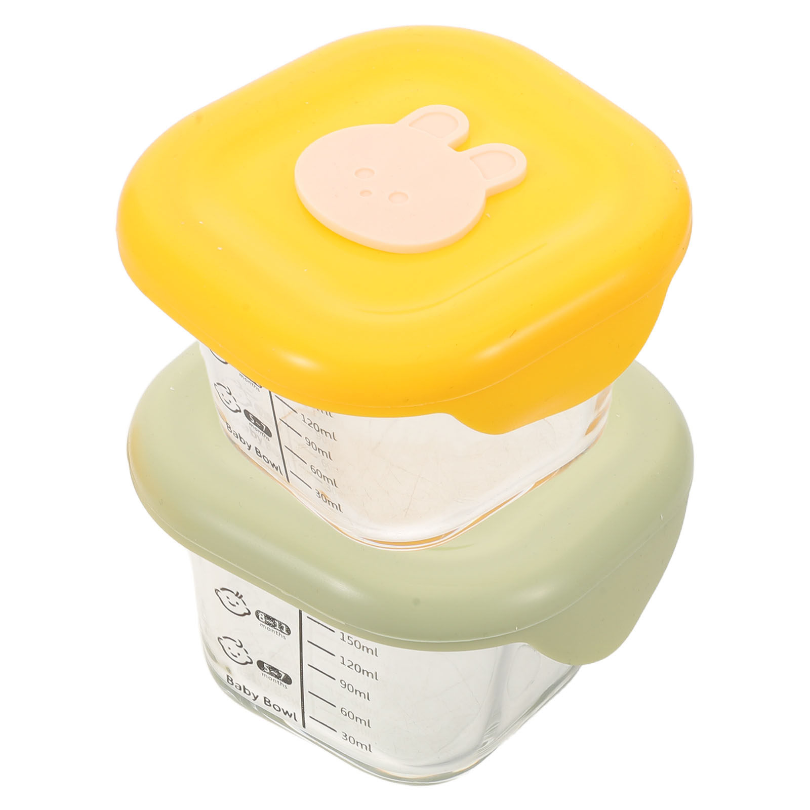 Baby Food Yellow - 2Pcs 베이비 푸드 보관 상자 누출