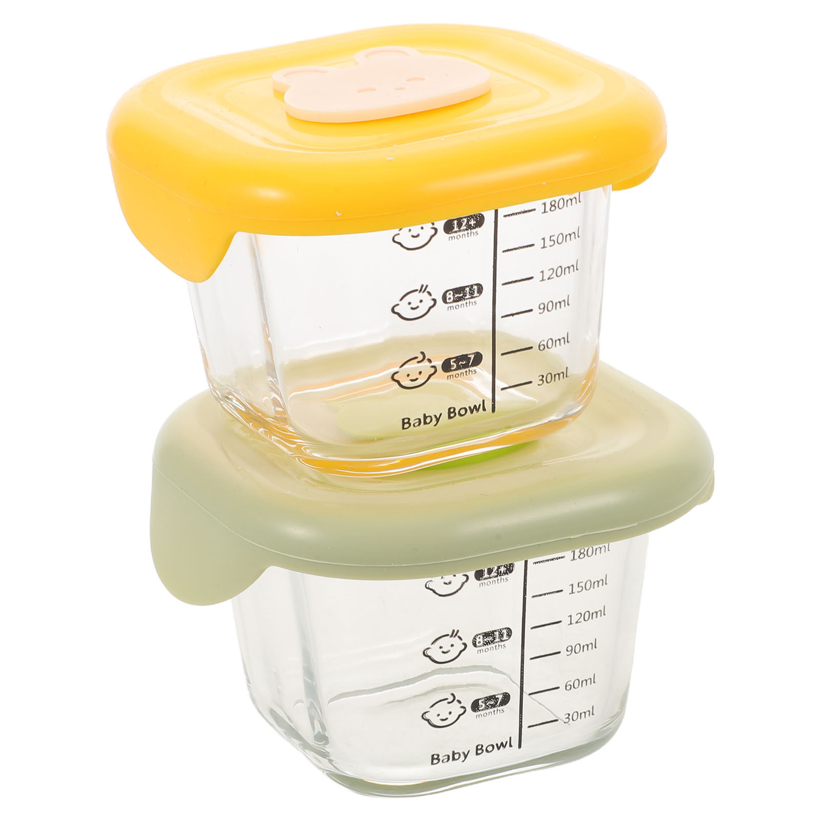 Baby Food Yellow - 2Pcs 아기 음식 보관 상자 230Ml