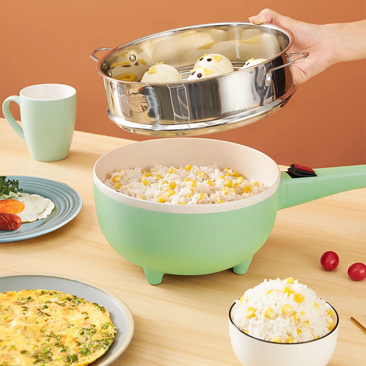 Baby Rice Food - ARIER 24V 220V 다기능 전기 프라이팬