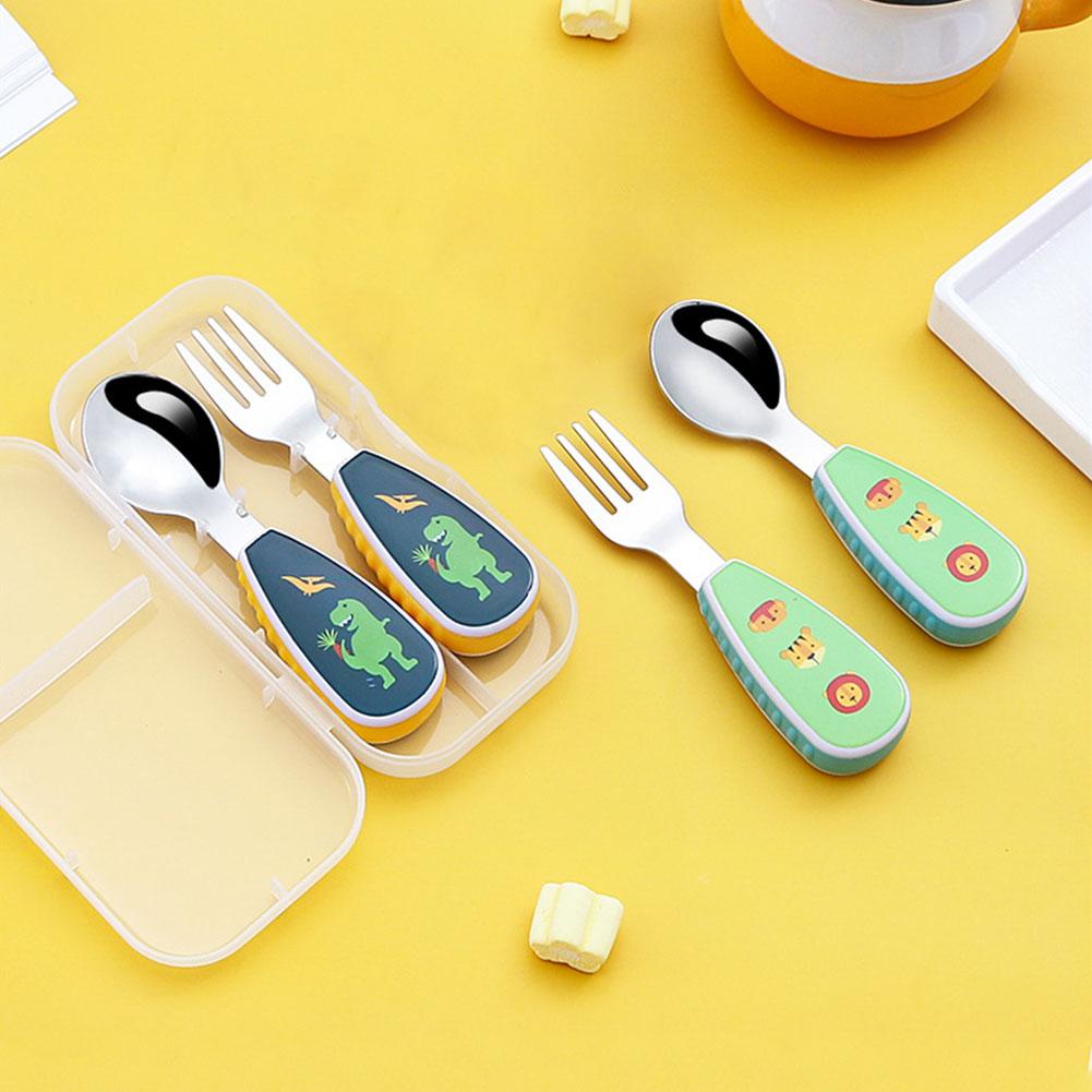 Baby Food Knife Set - 2 개/대 어린이 짧은 손잡이 숟가락