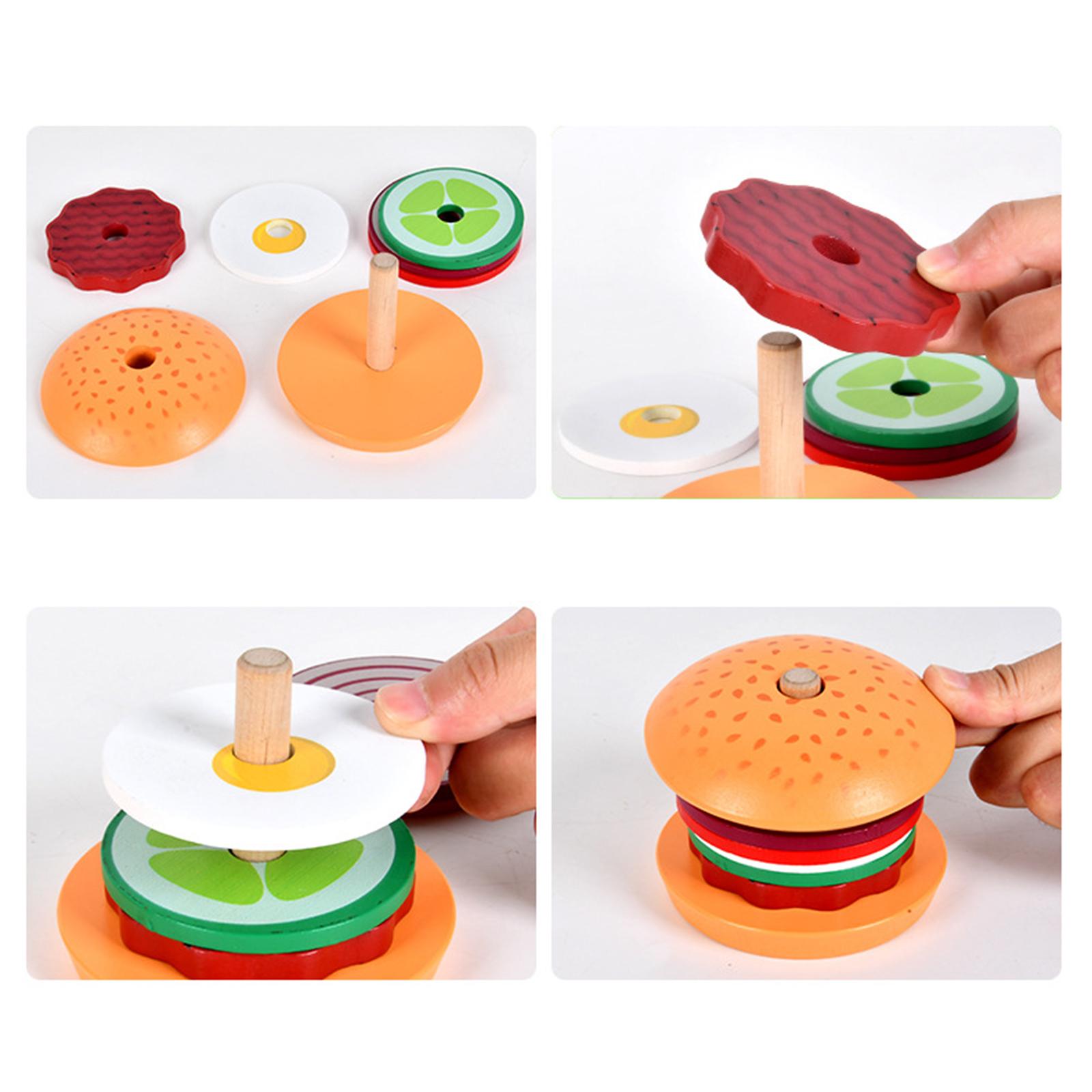 가짜 음식 모양의 나무 쌓기 장난감 (주문 카드 포함) - Baby Food Order 리뷰 및 가격