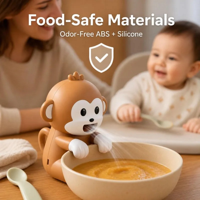 휴대용 원숭이 모양 음식 냉각 팬 USB 충전식 3단  - Baby Food Kids 리뷰 및 가격