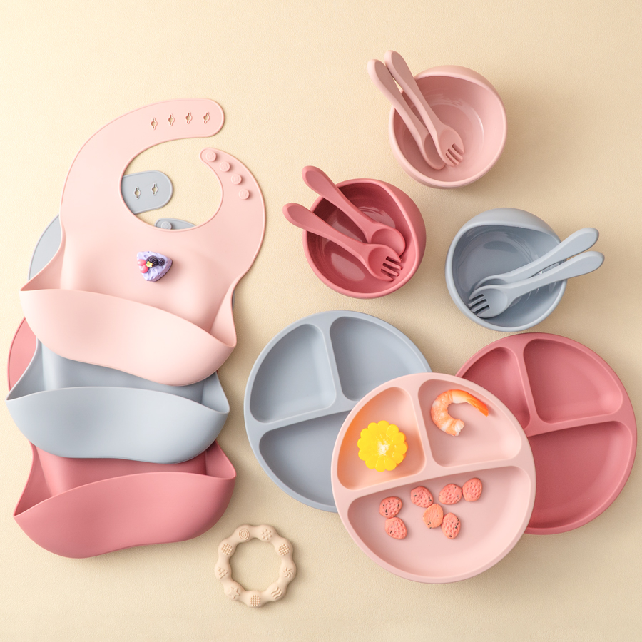 5Pcs 아기 실리콘 먹이 세트 어린이를위한 라운드 식 - Baby Food Dinner 리뷰 및 가격
