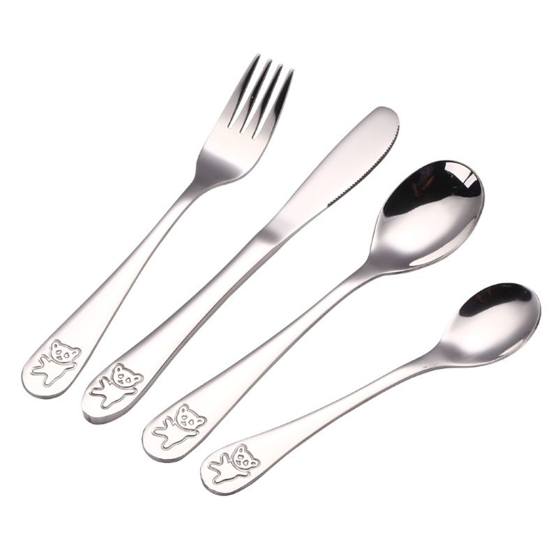 4 개/대 아기 티스푼 숟가락 음식 먹이 포크 칼기구  - Baby Food Knife Set 리뷰 및 가격